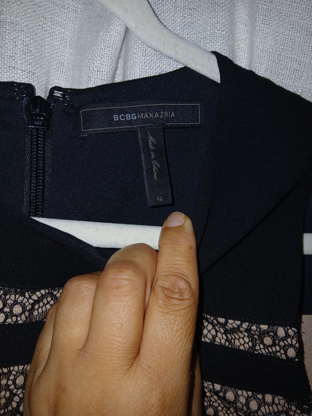 BCBGMaxAzria Black Maxi Dress with Sheer Lace Banding - Picture 5 of 7